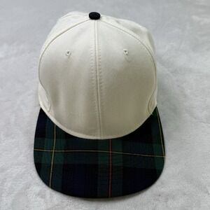 Vintage Blank Snapback Hat Plaid Brim Green Underbill 80s 90s Cap